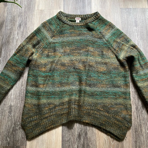 Mossimo Supply Co. Sweaters - Mossimo‎ Chunky Knit Asymmetrical Green Sweater Large Boho Fairy Earthy Layering